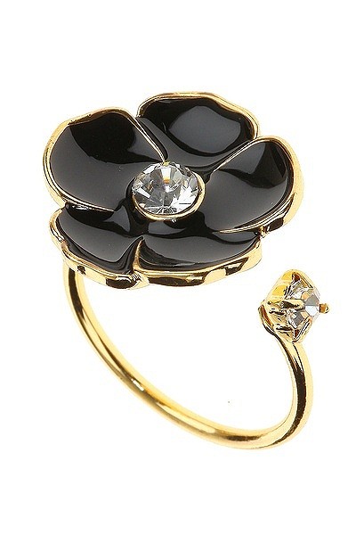 戒指 配饰 Top Shop Flower Split Band Ring