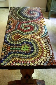 Time to start saving bottle caps! I hadn't repinned this before because we don't drink alcohol... Then it dawned on me: pop bottles!