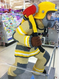 Lifesize LEGO firefighter