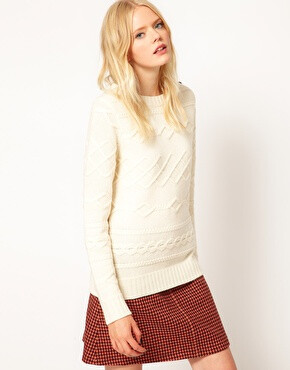 Image 1 of Boutique by Jaeger Winnie Jumper in Horizontal Cable Knit