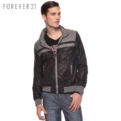 FOREVER21 男装 MEN 拼色亮面男士冲锋衣