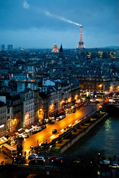 Paris streets at night