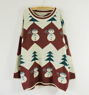 森林系森女复古着vintage民族钩花宽松毛衣苍井优earthmusic