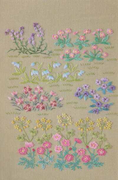 flower in my garden hand embroidery stitch sewing applique patchwork quilt PDF E Patterns