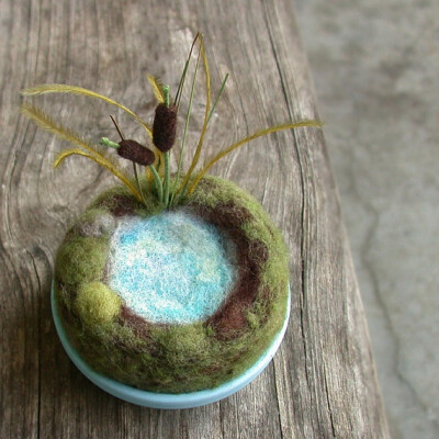 羊毛毡微缩自然场景