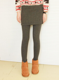 冬款 保暖 加绒加厚假两件 大裙摆 包臀裙裤 2色