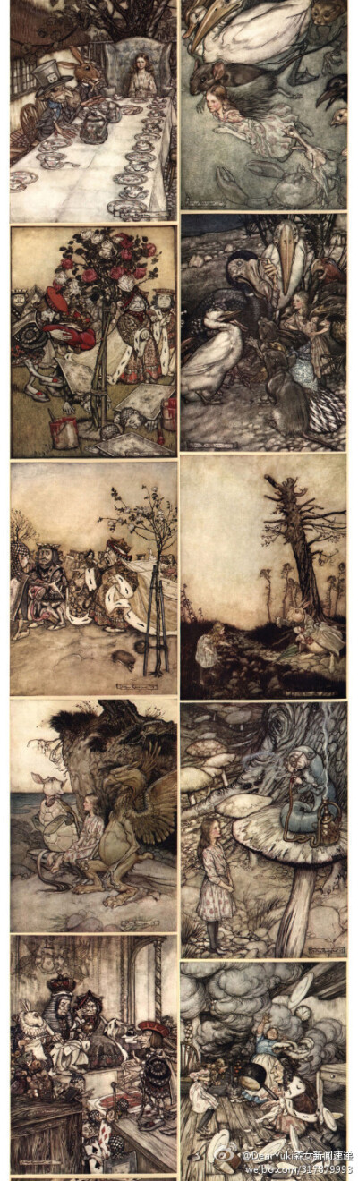 100年前的爱丽丝手稿——作者Arthur Rackham（1867—1939）