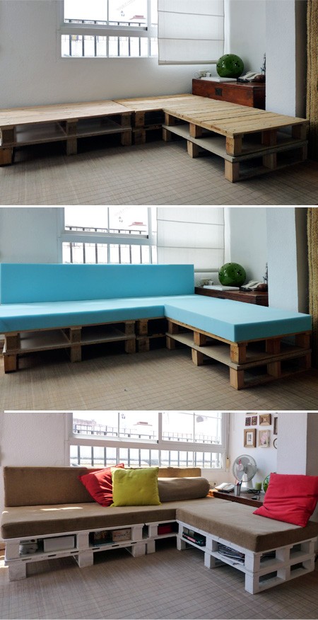 Pallet couch | super cheap/easy way to add plenty of seating to a youth room depending on the feel of the room