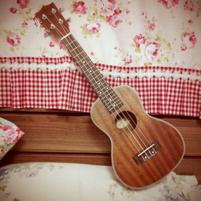 碎花窗帘 四弦琴 ukulele