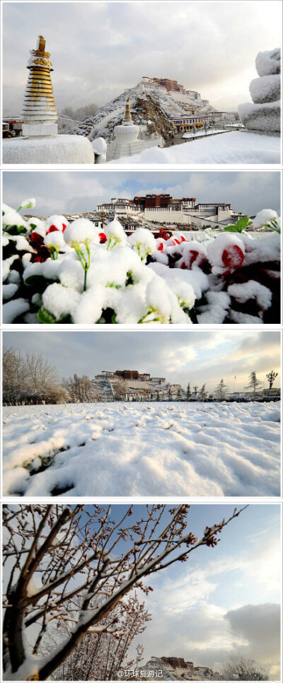 雪依然在下，布达拉宫依然显得那么安详