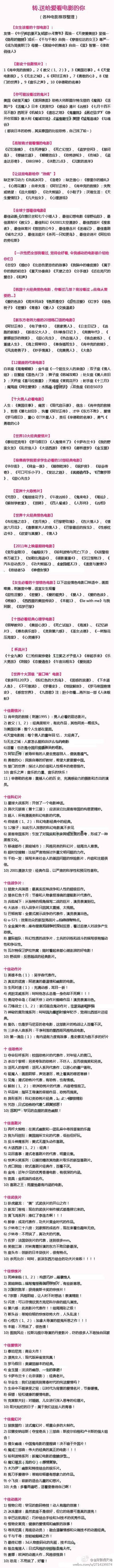 【影史十佳剧情片】【女生该看的十部电影】【你可能没看过的鬼片】【高智商才能看懂的电影】【治愈系电影