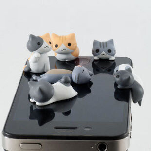 日本正品 niconico 猫咪iPhone4/4s 小猫咪 耳机防尘塞