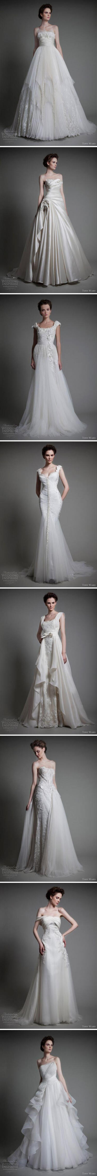 tony-ward-wedding-dresses-2013八款不同类型的完美婚纱，皱褶大蝴蝶结，镶花鱼尾裙，高腰性感的美~~