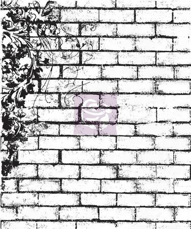 Prima 透明图章/透明印章 花纹砖墙
