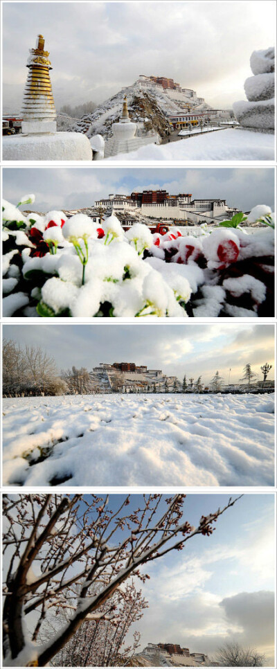 雪依然在下，布达拉宫依然显得那么安详