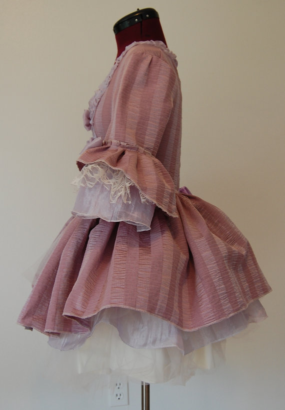 purplely pink mini Marie Antoinette rococo Victorian inspired dress with tutu