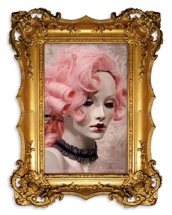 Rococo Pink Powdered Marie Antoinette Wig-Le Marlene-A Haute Courtier Style by Kathleen Marie