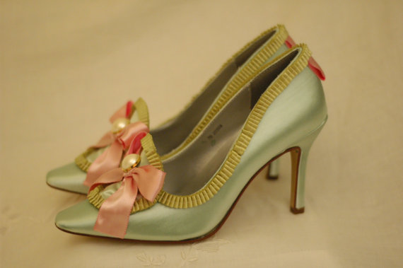 Marie Antoinette Pink and Mint Heels