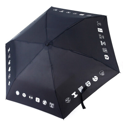 趣玩网意大利防紫外线三太阳铅笔伞黑色/白色遮阳伞晴雨伞