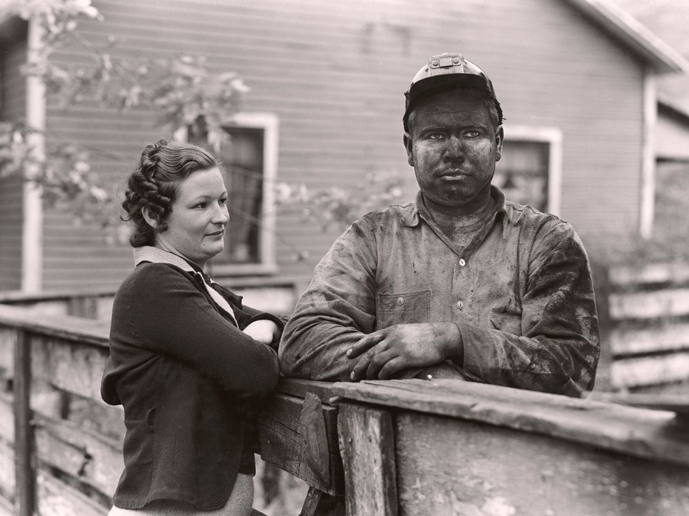 Picture of a woman and a coal miner in West Virginia