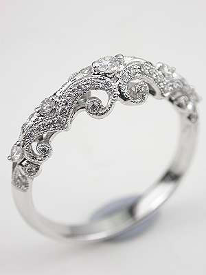 Swirling Diamond Wedding Ring