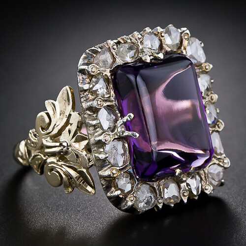 Antique Amethyst and Diamond Ring