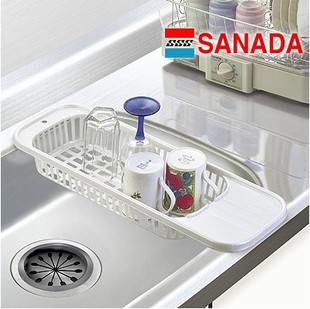 日本进口正品SANADA水槽架沥水架餐具置物架蔬菜水果滤水架