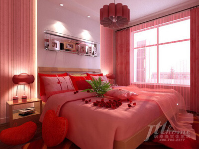 喜庆的卧室，红红的~~