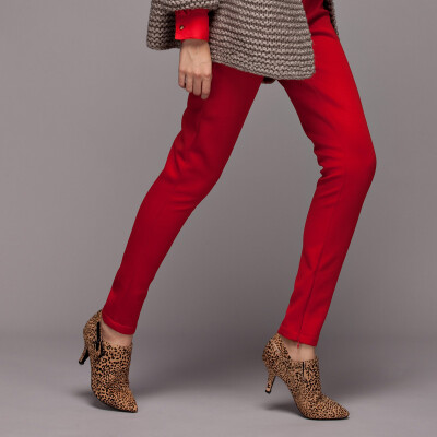 FRONTROWSHO红色空气层面料修身小脚长裤两件