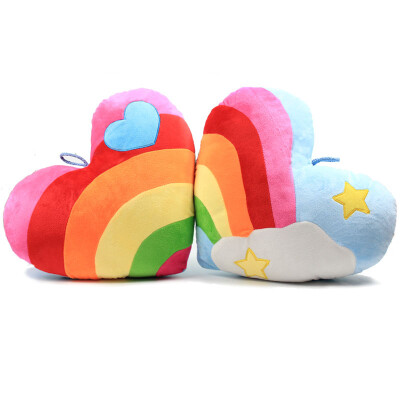 卡拉梦彩虹爱心抱枕毛绒玩具大靠背垫可爱韩国生日礼物送女生