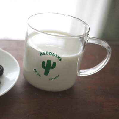 左米生活GoodMorning系列玻璃杯带把水杯牛奶杯咖啡杯