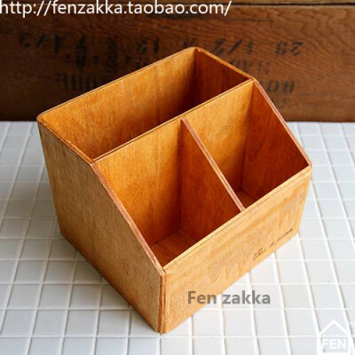 FEN ZAKKA 杂货 日单 三合板三格笔筒收纳盒