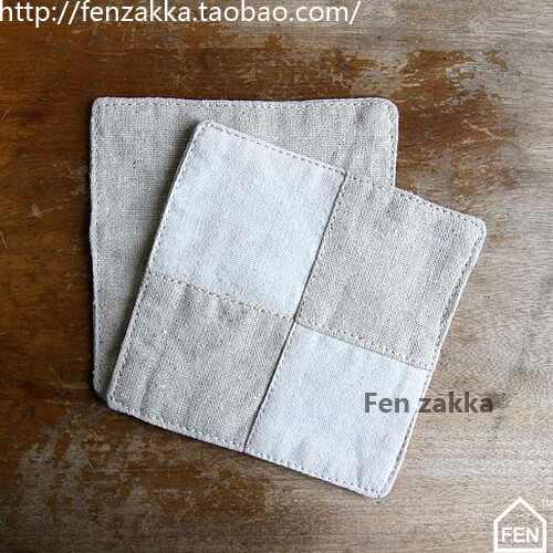 FEN ZAKKA 杂货 棉麻杯垫 隔热垫（田字格）