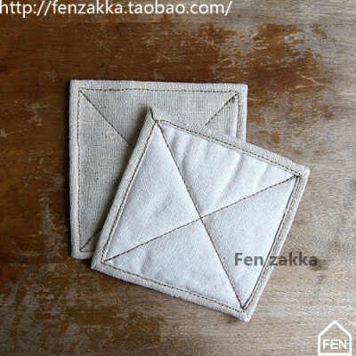 FEN ZAKKA 杂货 棉麻杯垫 隔热垫（X型）