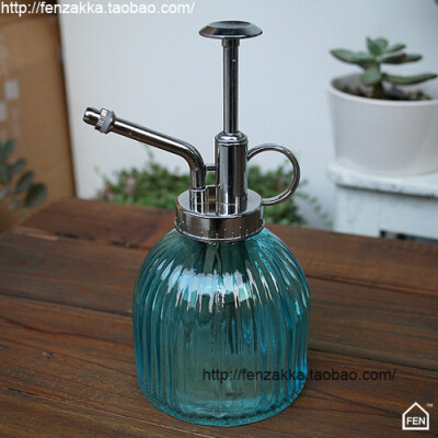 FEN ZAKKA 杂货 玻璃喷壶(竖纹蓝色)