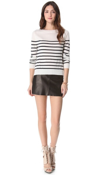 Clu Striped Pullover with Ruffle Back