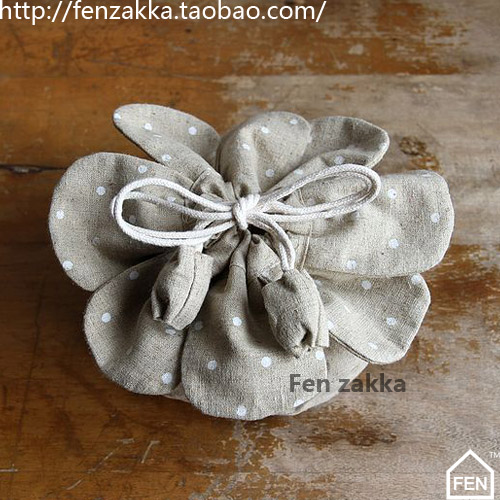 FEN ZAKKA 杂货 棉麻水玉束口袋 收纳袋