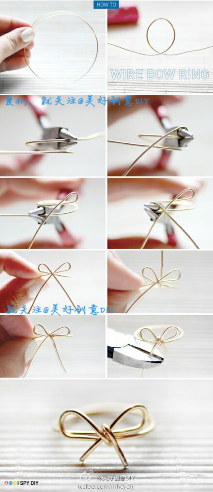 蝴蝶結(jié)戒指diy?！嘤腥?nèi)容，請(qǐng)關(guān)注@美好創(chuàng)意DIY （http://t.cn/zOR4l2D）