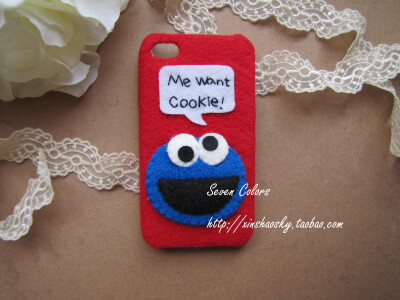 Seven Colors卡通系列之Cookie monster 款iPhone,iPhone4s手机壳