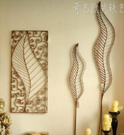 欧式铁艺芭蕉叶壁挂装饰品