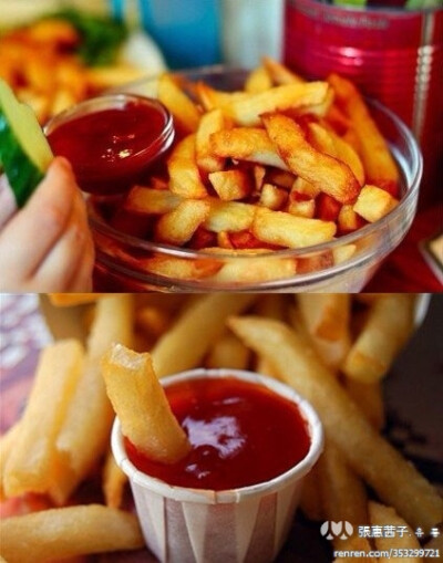 薯条的做法 原料：土豆、盐、油。 做法：1、将土豆去皮洗净，切成长条状，放入水中备用； 2、将切好的土豆条放入沸水中煮3分钟，捞出沥干水分晾凉； 3、可用厨房纸吸干水份，然后放入冰箱中冷冻。（放冰箱前一定要水…