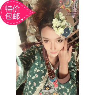森女独家定制 手作蕾丝毛线花朵