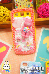 care bears爱心熊奶油 超可爱 三星galaxy s3 i9300手机保护壳