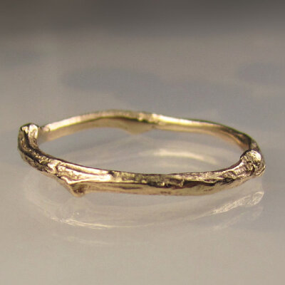 14k Gold Twig Band, Gold Wedding Band