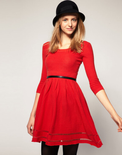 【红】红裙，复古，钟爱这种调调