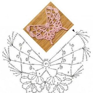 蝴蝶 钩针 图纸