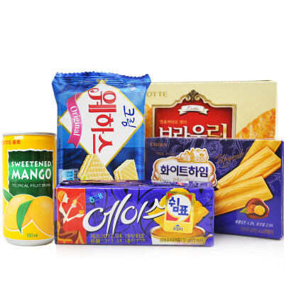 韩国进口零食品海太可拉奥乐天种饼干芒果汁年货礼包