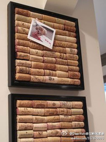 红酒瓶塞做成的信息墙，小小的复古感。