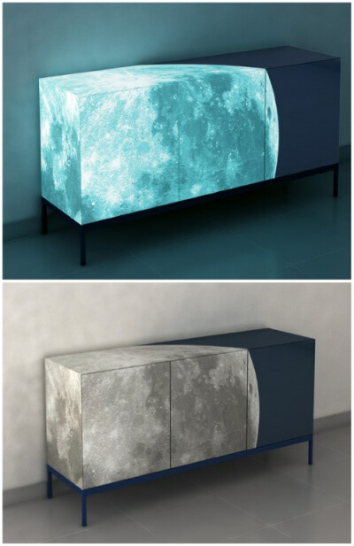 Sotirios Papadopoulos设计了一款名为“满月（Full Moon）”的柜子， 柜子画有一个大大的满月，看上去像是照片里的月亮一样。“满月”所采用的是一种叫做“环保内光（Eco light inside）”的材料，由设计师开发，在…