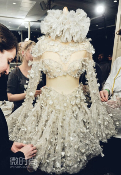 Backstage at Alexander McQueen AW 2012